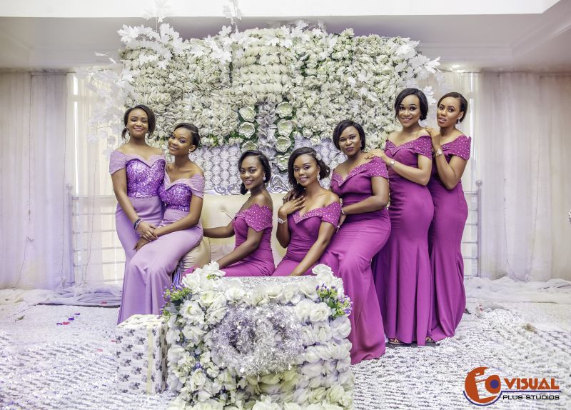 White and Purple-Themed Wedding Event in Nigeria
